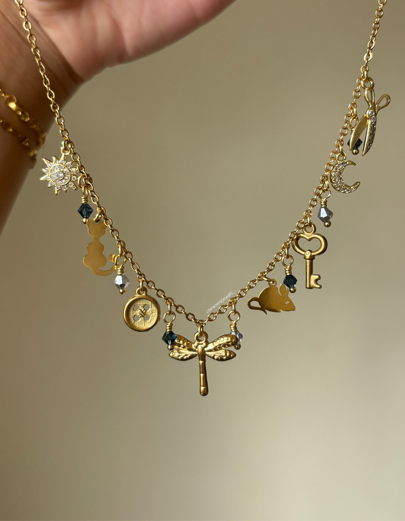 Coraline inspired Charm Necklace