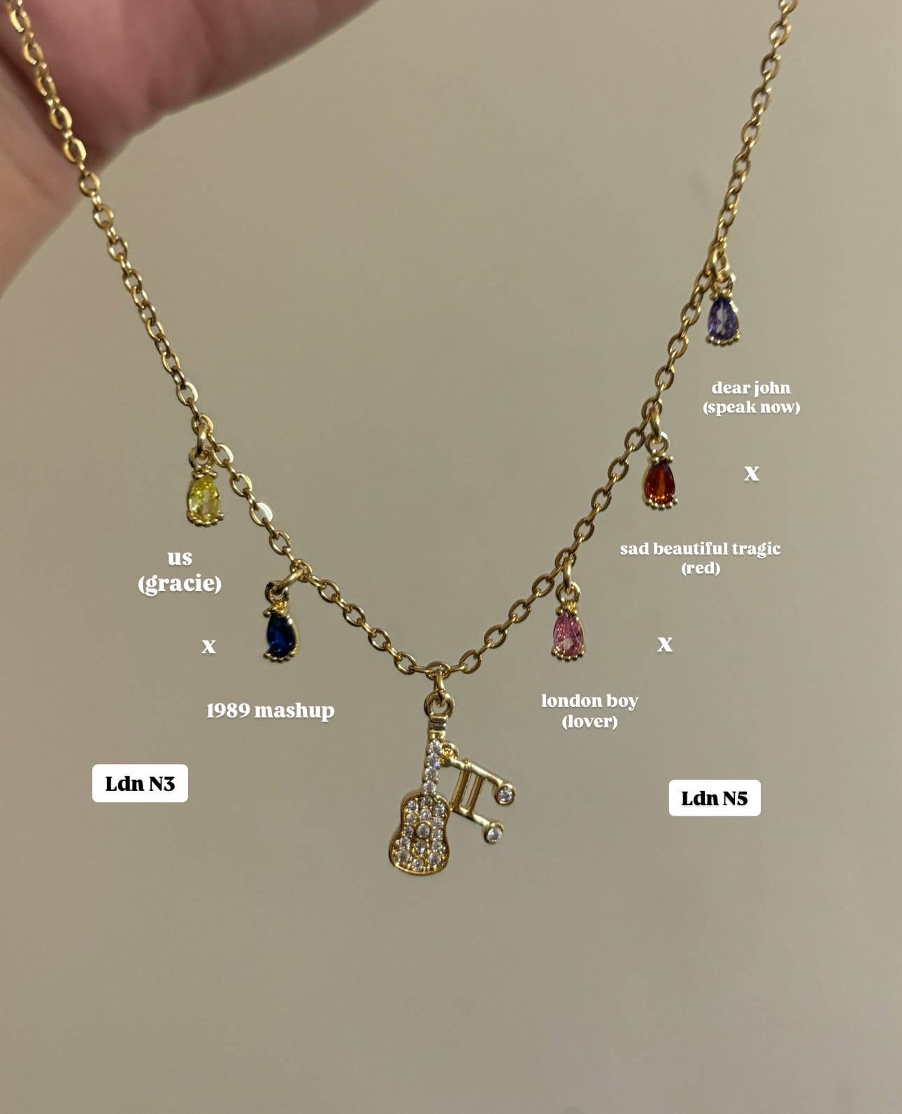 Customise Your Own Surprise Song(S) Charm Necklace - Gold