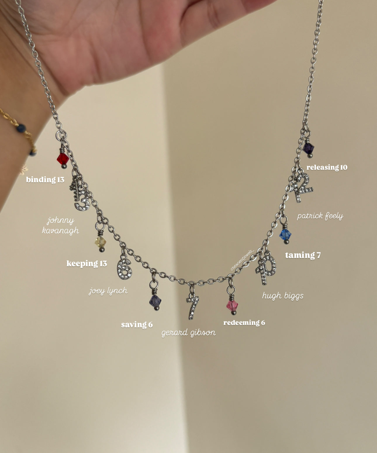 Boys of Tommen Jersey Numbers Charm Bracelet/Necklace – Crescent