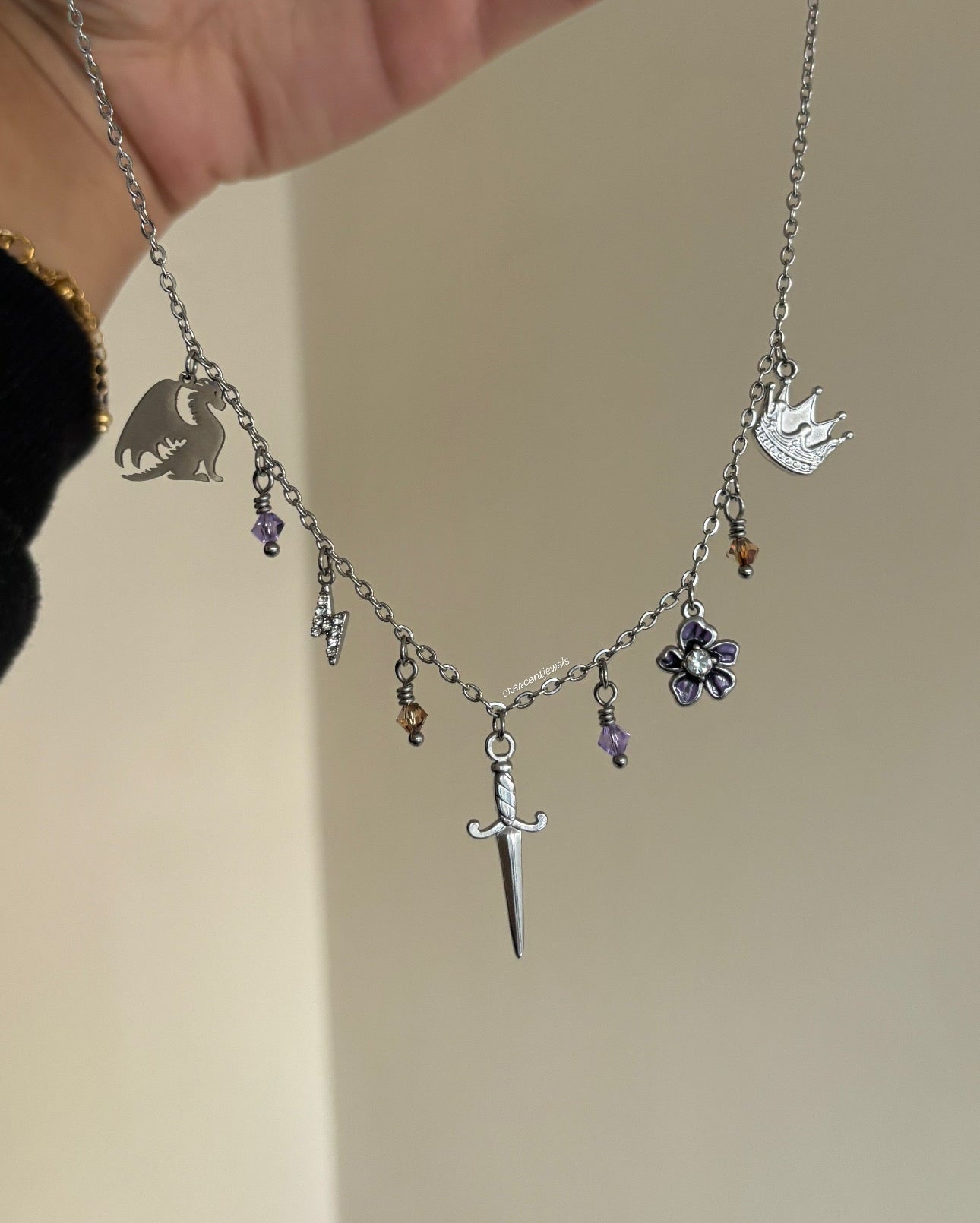 Fourth Wing inspired Charm Necklace