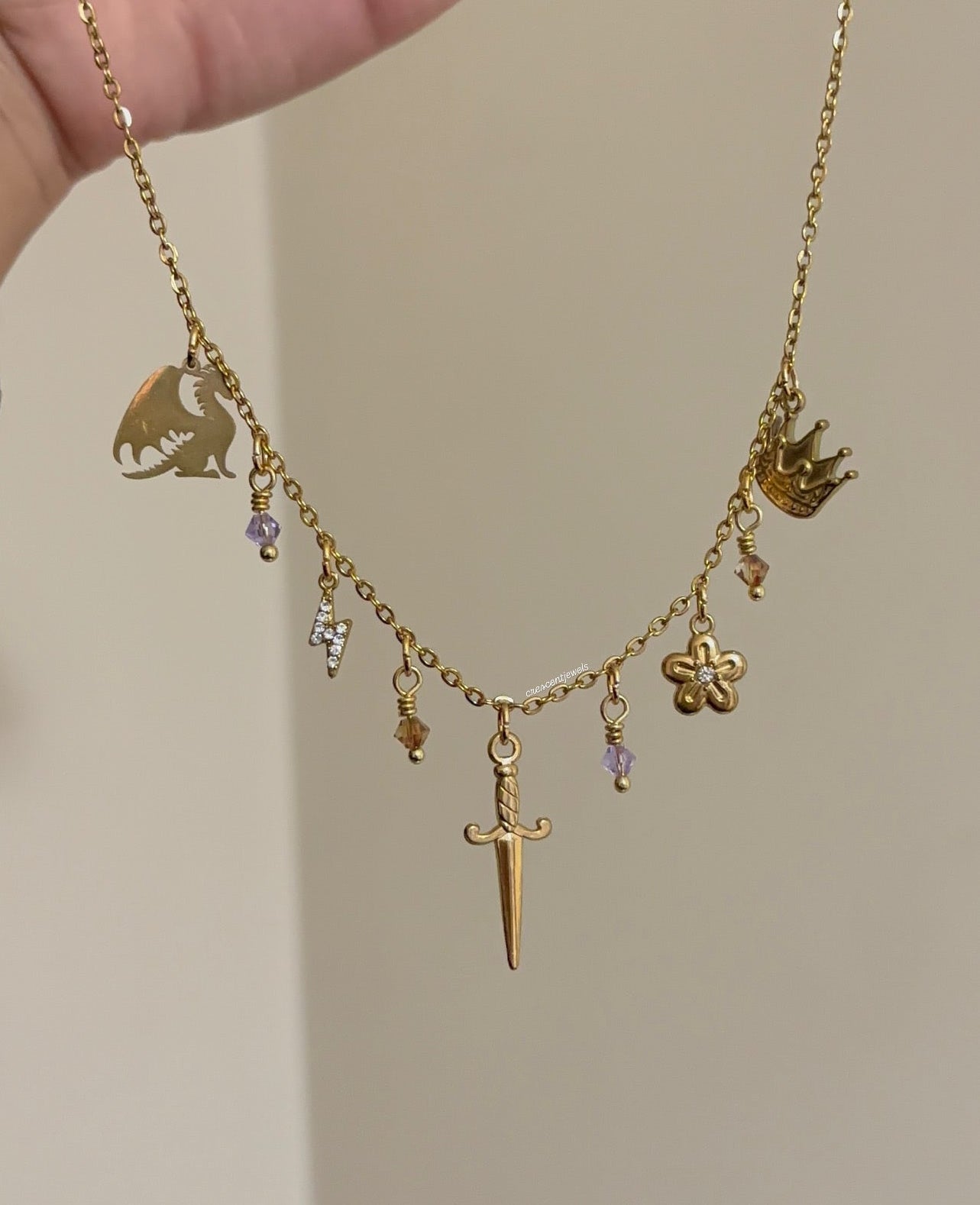 Fourth Wing inspired Charm Necklace