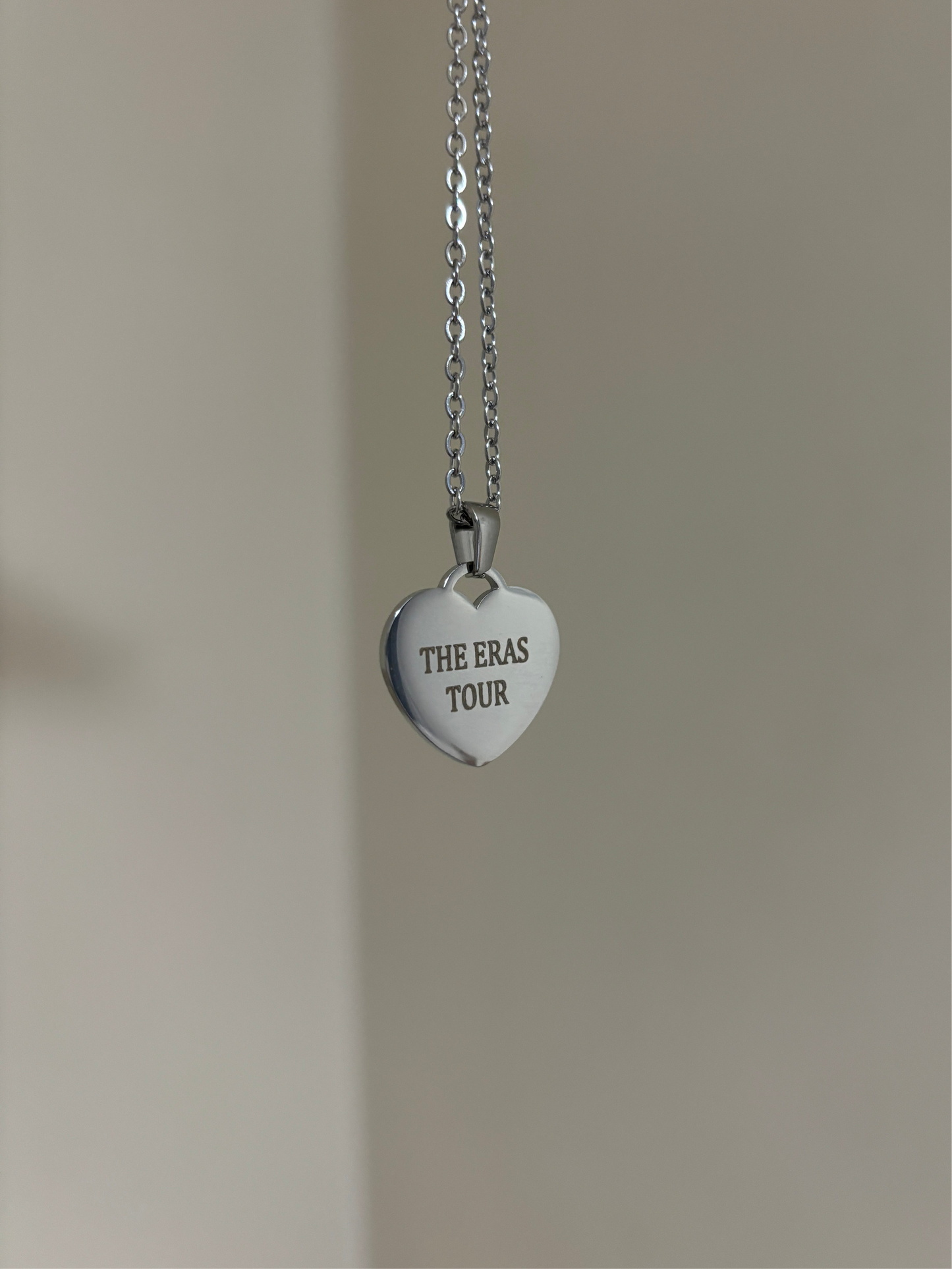 Personalised Eras Tour Heart Charm Necklace