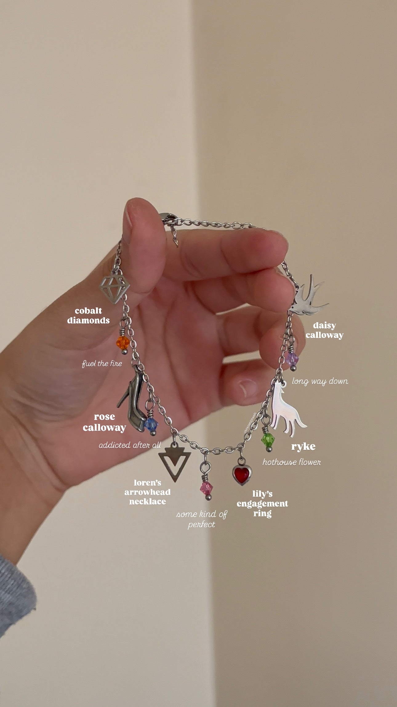 Addicted/Calloway Sisters inspired Charm Bracelet or Necklace
