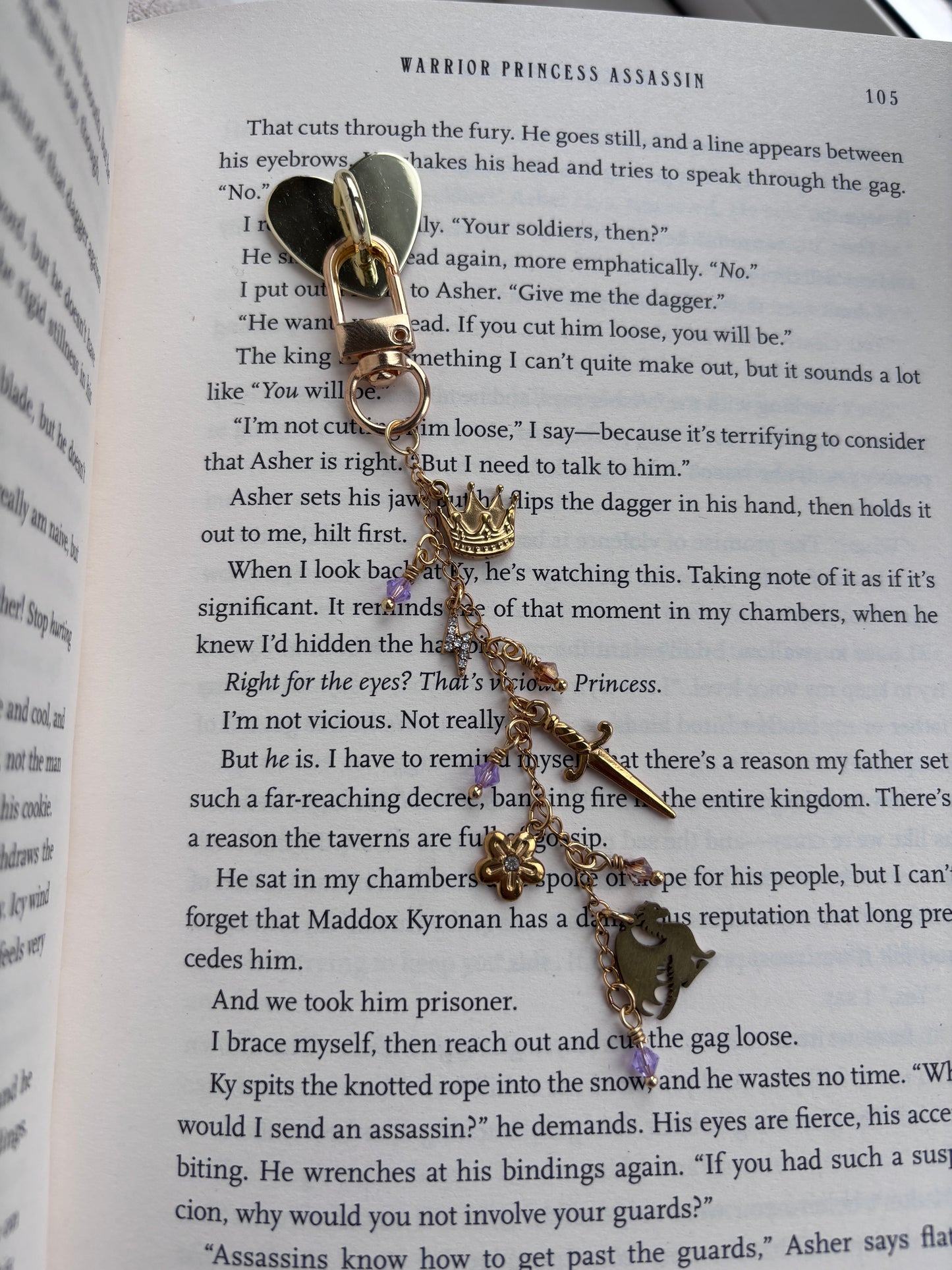 Fourth Wing inspired Kindle Charm and Accessory in Gold