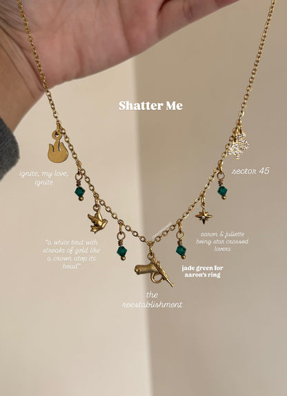 Shatter Me inspired Charm Necklace in Gold