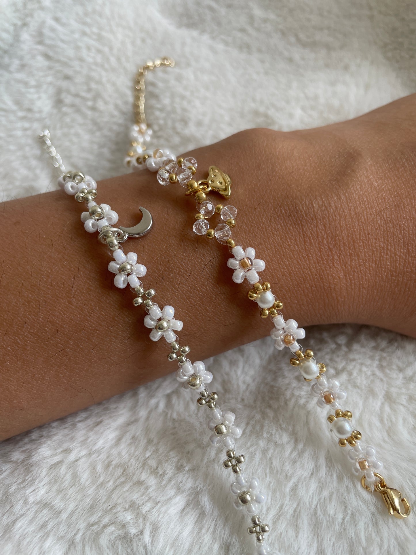 ‘Seven’ Friendship Bracelet Set in Silver and Gold