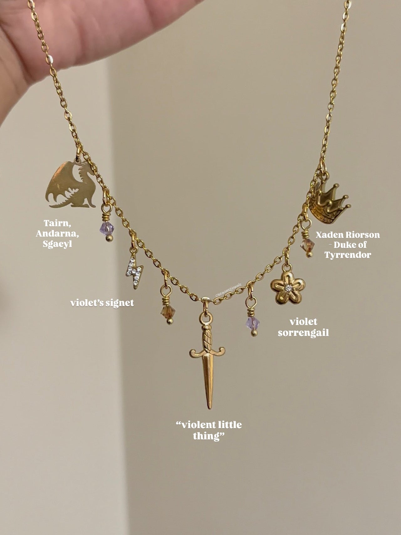 Fourth Wing inspired Charm Necklace