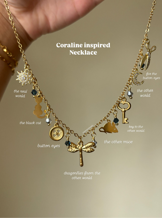 Coraline inspired Charm Necklace