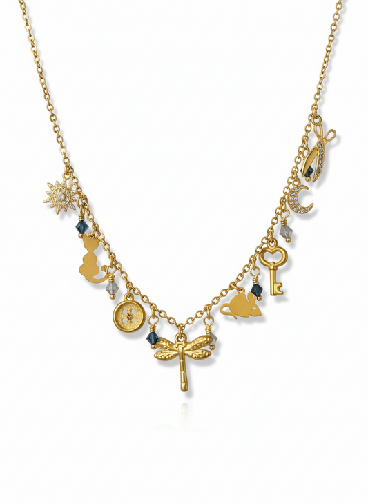 Coraline inspired Charm Necklace