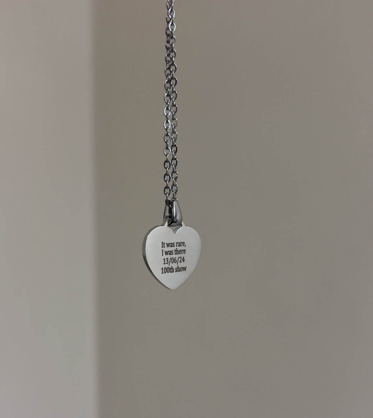 Personalised Eras Tour Heart Charm Necklace