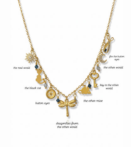 Coraline inspired Charm Necklace