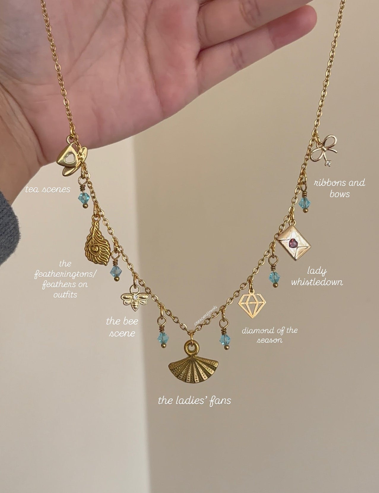 Regency inspired Charm Necklace