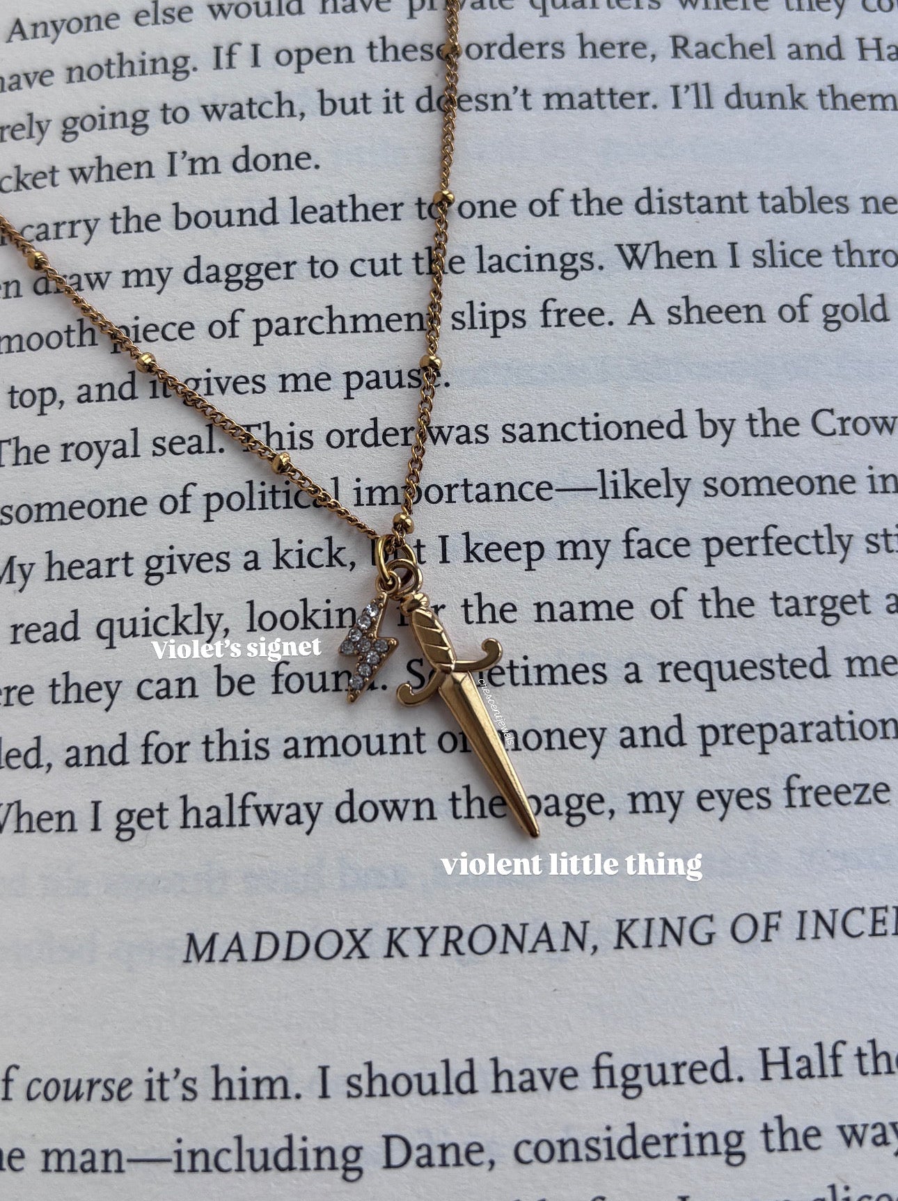 Sword and Lightning Charm Necklace