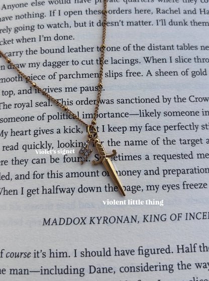 Sword and Lightning Charm Necklace
