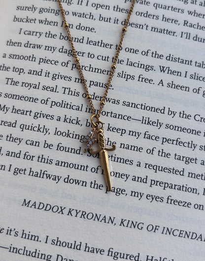 Sword and Lightning Charm Necklace