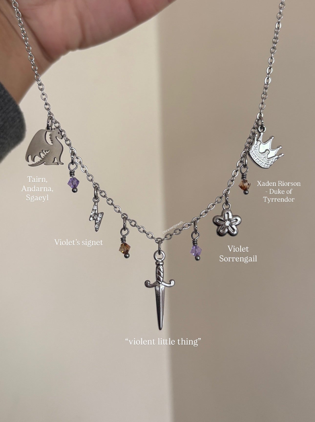 Fourth Wing inspired Charm Necklace