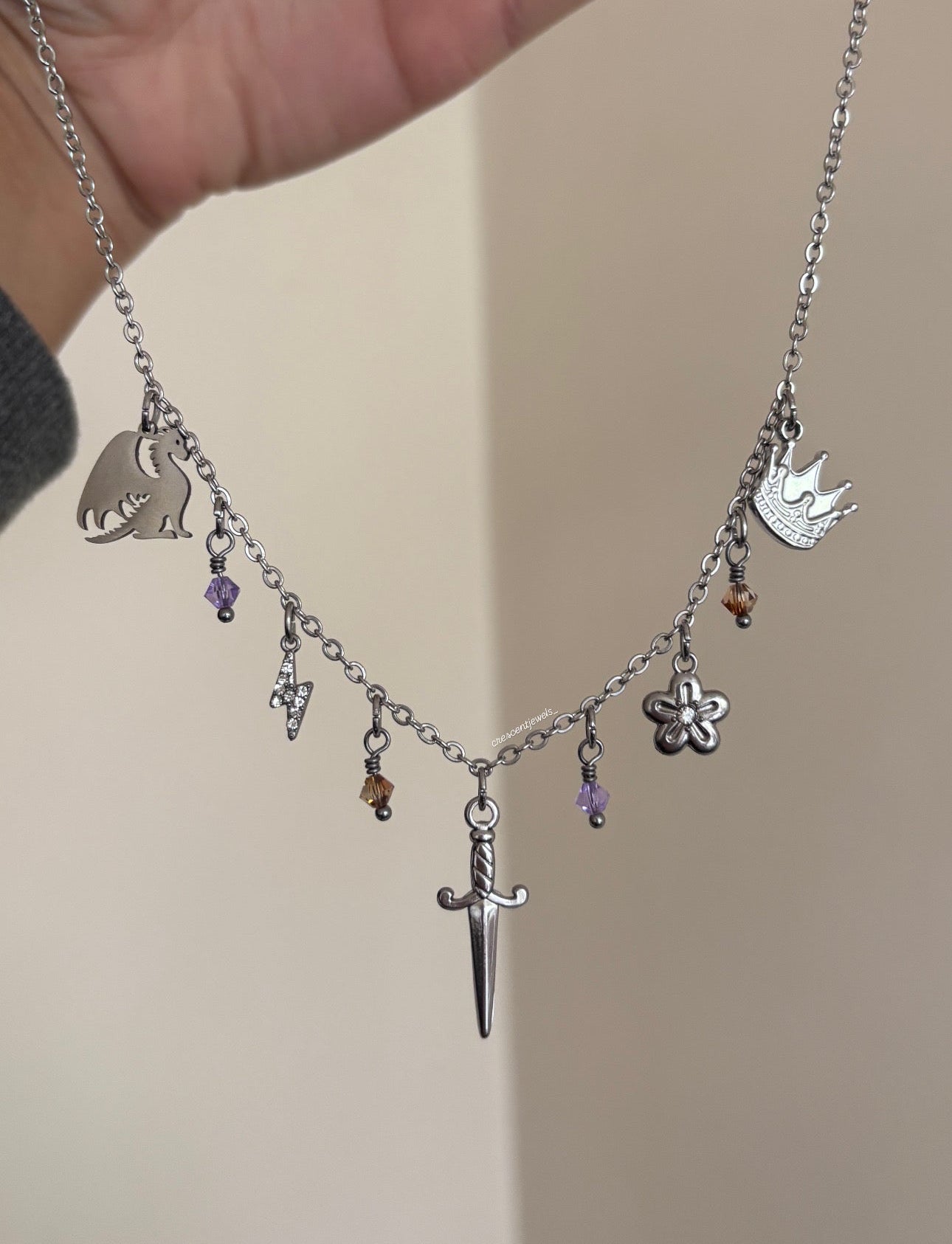 Fourth Wing inspired Charm Necklace
