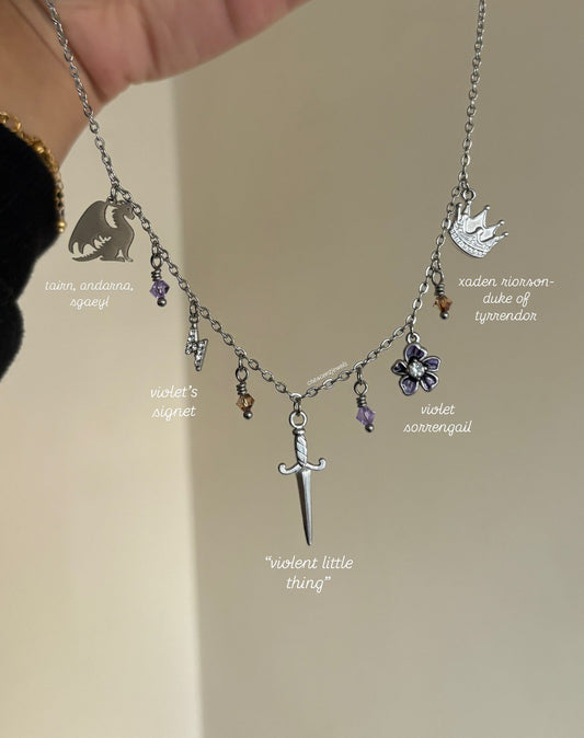 Fourth Wing inspired Charm Necklace